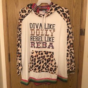 Dolly and Reba double hooded sweatshirt